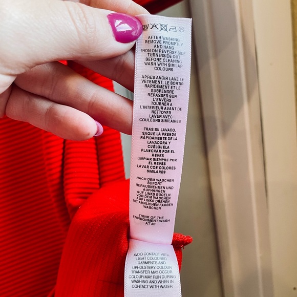 ASOS Vibrant Red Ribbed Texture Mini Dress - Picture 5 of 5